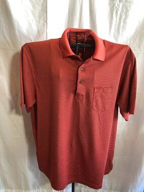Grand Slam 2XLT Red Striped Mens Polo 26.5" Underarm to Underarm